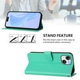 thumbnail image 5 of Wallet Case Compatible for iPhone 13 Mini, PU Leather Magnetic Closure Protective Flip Folio Case with 3 Card Holder and Wrist Strap Cover Women Men,Green,For iPhone 13 Mini, 5 of 7