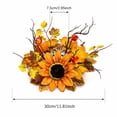 thumbnail image 3 of Set of 2 Autumn Sunflower Candle Ring Wreaths, Artificial Maple Twig Berry Mini Wreath for Thanksgiving Dining Table Centerpiece Decor (C), 3 of 6