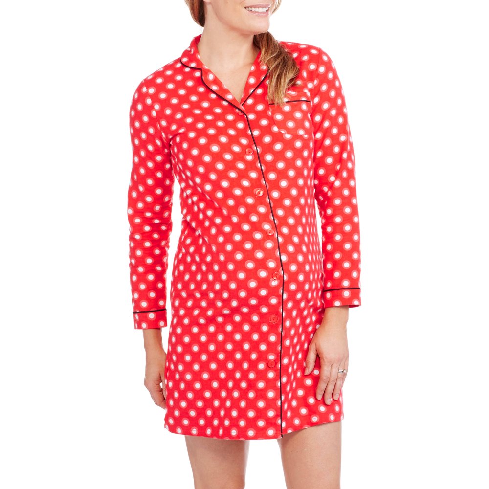 ONLINE Maternity Flannel Long Sleeve Button Down Sleep Shirt