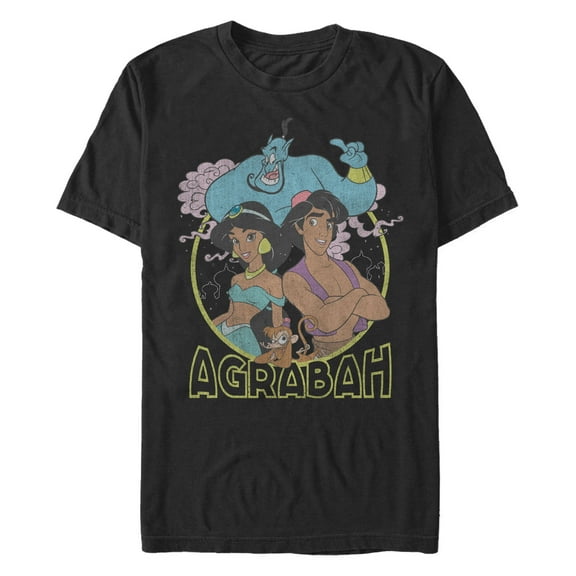Men's Aladdin Agrabah Distressed Characters Graphic T-Shirt