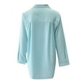 thumbnail image 5 of Tittly Button Down Shirts Blouses for Women Ladies Spring And Autumn Solid Color Long Sleeve Split Side Button Stand Collar Shirt Tshirts Shirts Workout Shirts Sky Blue XL, 5 of 6