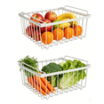 thumbnail image 1 of ZHUYZ 2pcs large Carbon Carbon Steel Storage Bins with Handles, Deep Freezer Organizer Bins for Refrigerator, Freezer, Cabinet, Kitchen, Countertops, SmallFreezer, Stackable, White, 1 of 11