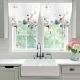 thumbnail image 4 of Navy Blue Spring Floral Tie Up Curtains for Windows, Adjustable Balloon Window Shades, Elegant Pastoral Flowers Watercolor Kitchen Window Treatments Farmhouse Short Curtains with Rod Pocket 42"x45", 4 of 8