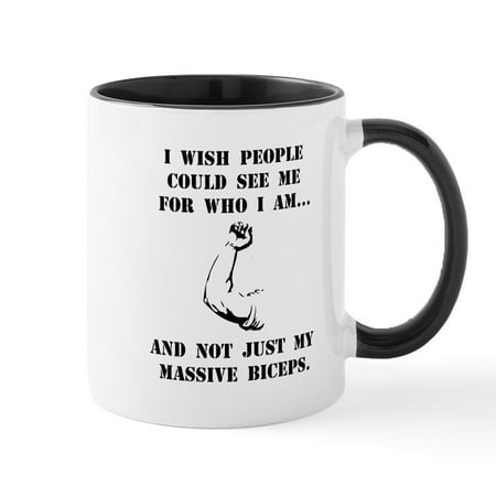 

CafePress - Massive Biceps Mug - 11 oz Ceramic Mug - Novelty Coffee Tea Cup