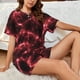 thumbnail image 4 of Fotbe Red Line Conjunto de Pijama Estampado para Mujer, 2 Piezas, Ropa de Dormir con Camiseta de Manga Corta y Shorts Suaves-Medium, 4 of 6