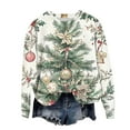 thumbnail image 4 of Craaazy Women's Christmas Printed Loose Blouse Round Neck Long-sleeved Tops Gifts, 4 of 5