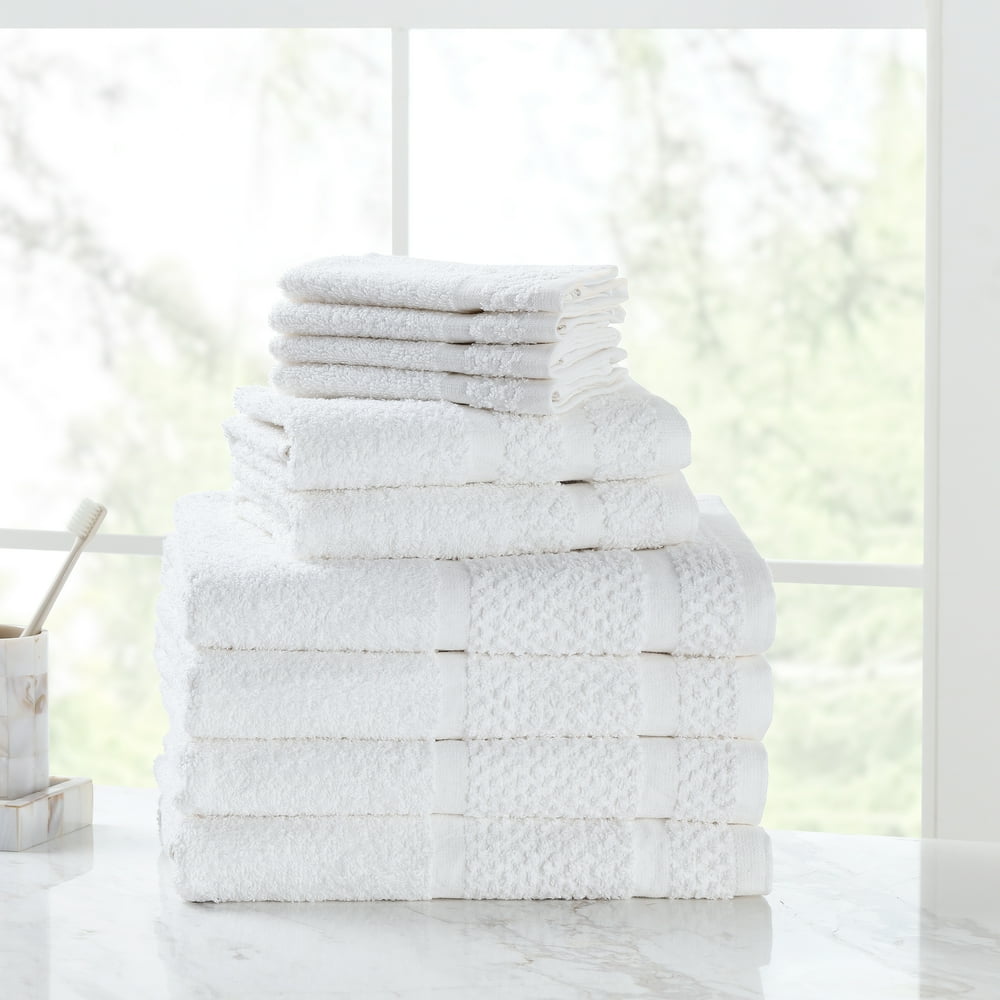 Mainstays Value 10Piece Cotton Towel Set with Upgraded Softness