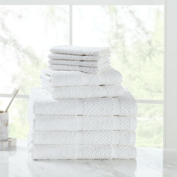 Mainstays Value 10Piece Cotton Towel Set with Upgraded Softness
