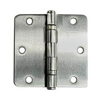 Interior Ball Bearing Satin Nickel Door Hinges 3.5 Inch with 1/4 Inch radius - 2 Pack