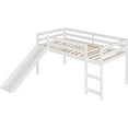 thumbnail image 3 of DEALTOPS Kids Family Pinewood Loft Bed with Slide and Ladder, White, 3 of 6