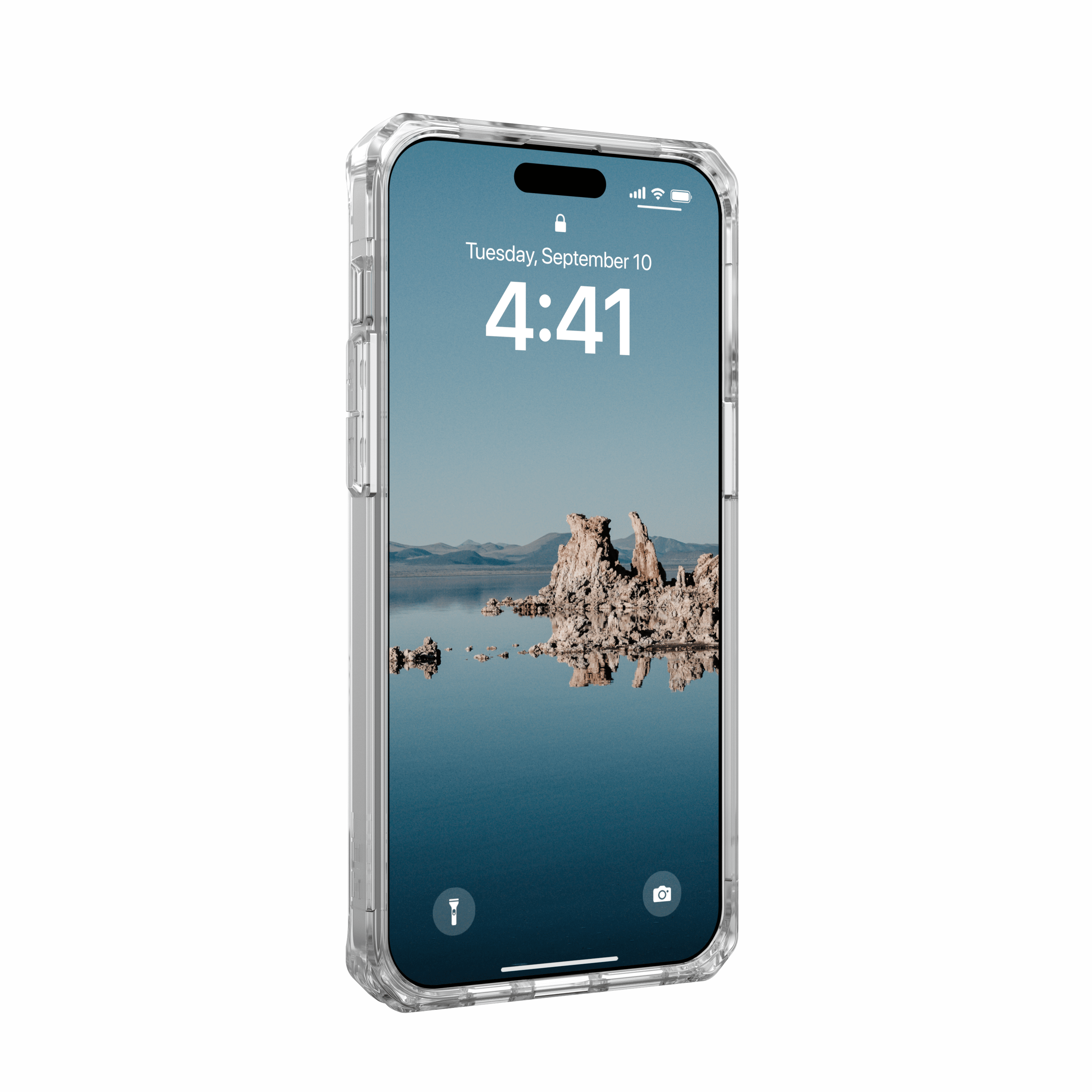 UAG iPhone 15 Pro Max Case 6.7" Plyo Ice/White Built-in Magnet Compatible with MagSafe Charging Rugged Anti-Yellowing Transparent Clear Protective Cover by URBAN ARMOR GEAR