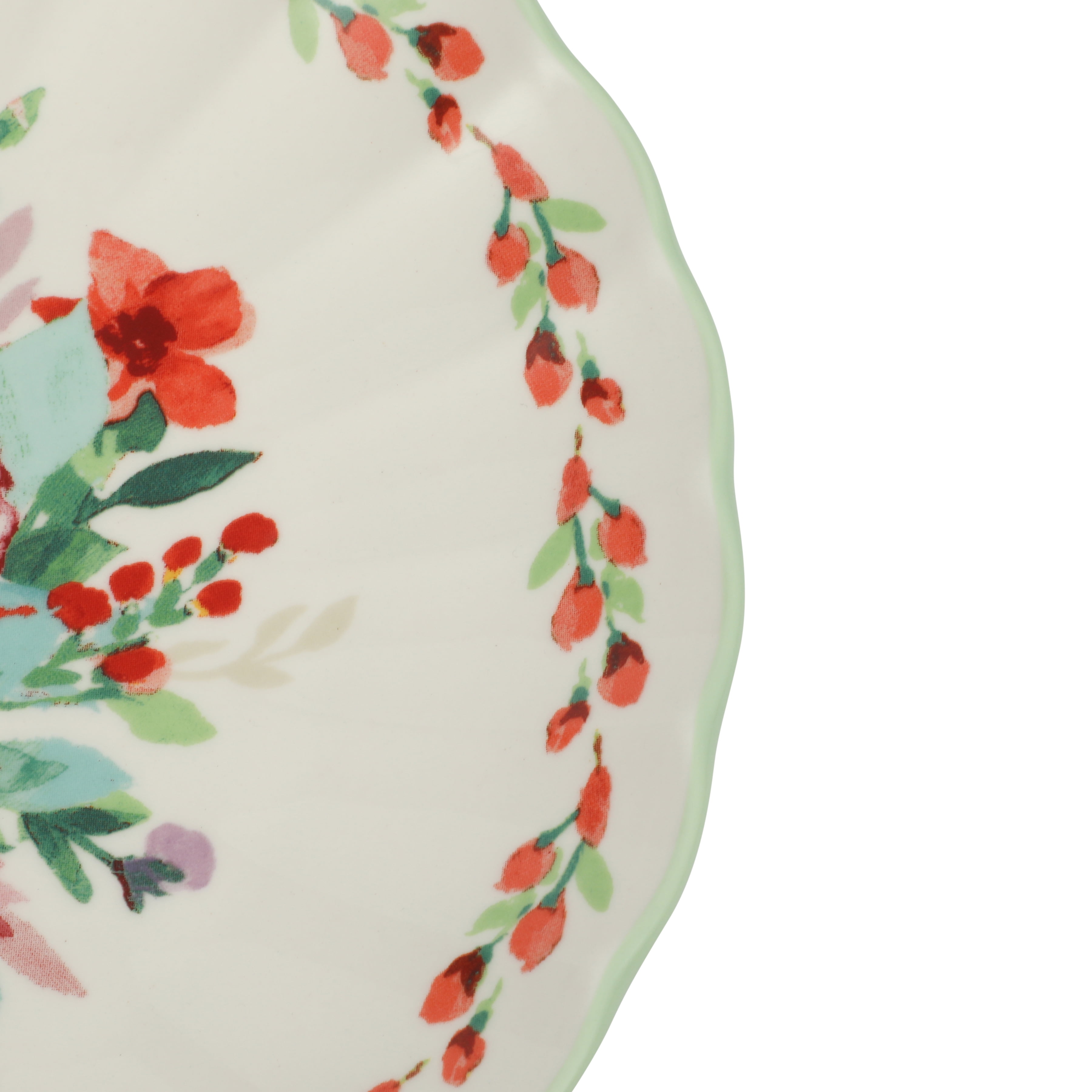The Pioneer Woman Painted Meadows 8.46-inch Green Floral Ceramic Salad Plate