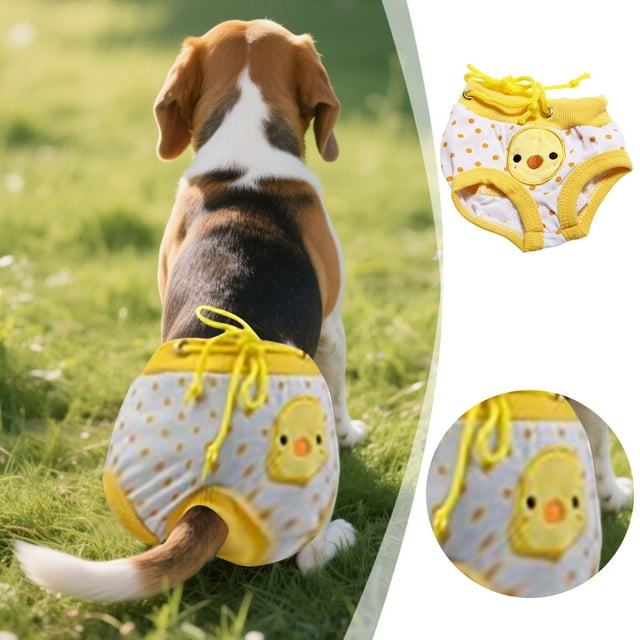 Pantalon pour Chien Lavable Réutilisable sous-Vêtements Hygiéniques Confortables pour Petits Chiens