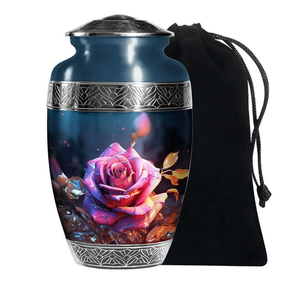 KARYLIZ Rose Cremation Urn For Human Ashes Woman Large Funeral Urn For Adult Man 10 Inch