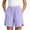 Purple, variant on Women's Solid Color Elastic Waist Shorts With Pockets, Polyester Casual Athletic Fit, Comfortable Stretchy Fabric, Everyday Summer Beach Outdoor Activewear, Womens | VerBelle,Black L