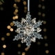 thumbnail image 1 of Adorno navideño de copo de nieve de acrílico transparente | Colgante con purpurina para árbol y decoración del hogar | Disponible en 3 tamaños (10,9 cm, 15,8 cm y 18,2 cm) | Incluye 1 adorno, 1 of 6