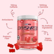 OxyShred Gummies – Energy & Metabolism Support with L-Carnitine, Natural Caffeine, Green Tea & Prebiotic Fiber – Vegan-Friendly Daily Gummies – Strawberry Flavor – 60 Servings