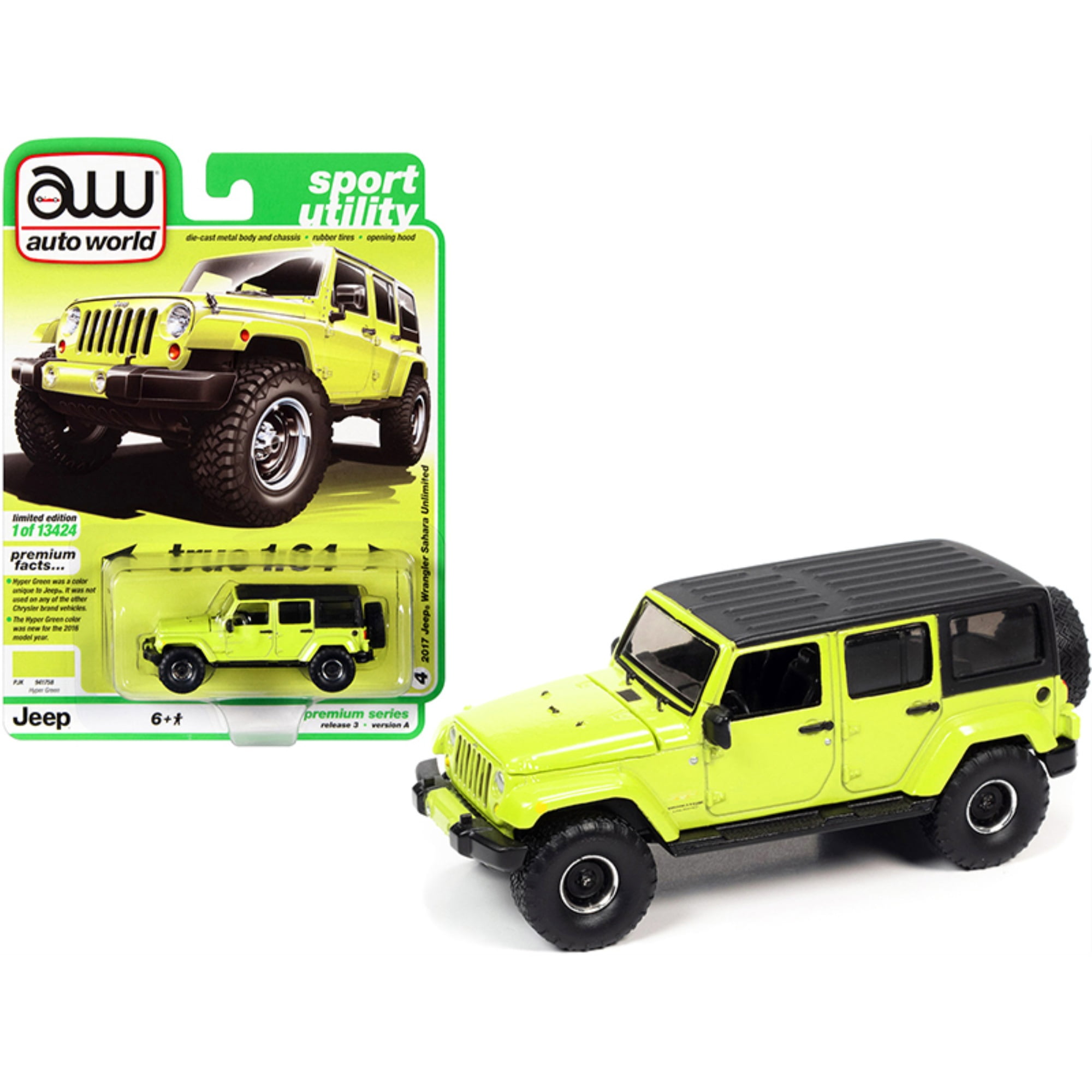 2017 Jeep Wrangler Sahara Unlimited with Off-Road Wheels Hyper Green with  Matt Black Top 