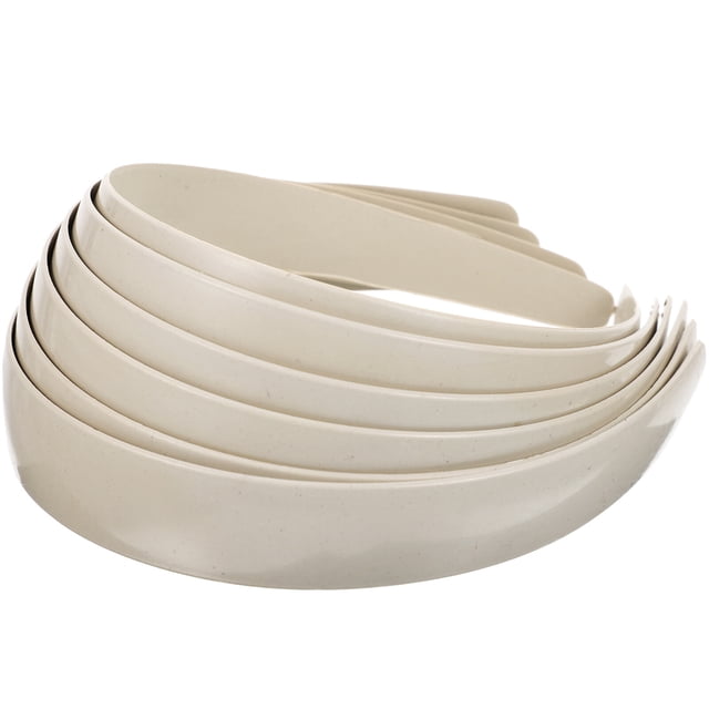 WORGEOUS 12 Uds. Diademas de plástico en blanco sin dientes, diademas lisas, Material de aro para el cabello DIY
