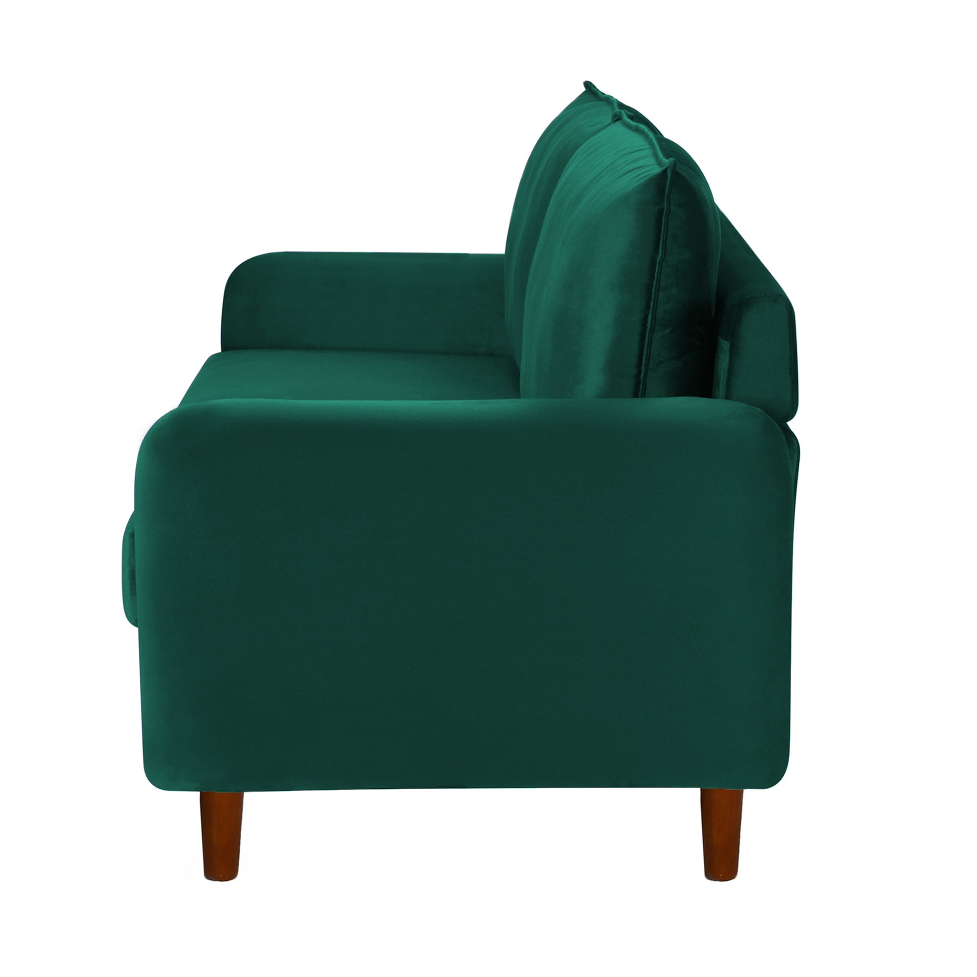Private Jungle Mid Century Modern Velvet Loveseat Sofa with Wood Legs for Small Spaces (Green) Private Jungle Mid Century Modern Velvet Loveseat Sofa with Wood Legs for Small Spaces (Green)