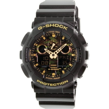 Black Rubber Watch - Men's G-Shock GA100CF-1A9 Black Rubber Quartz Sport Watch