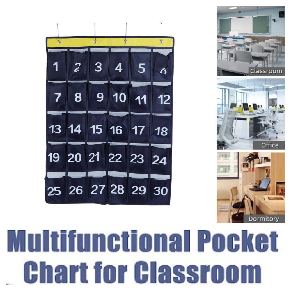 Classroom Pocket Chart Organizer Cell Phone Hanging Pocket Holder for