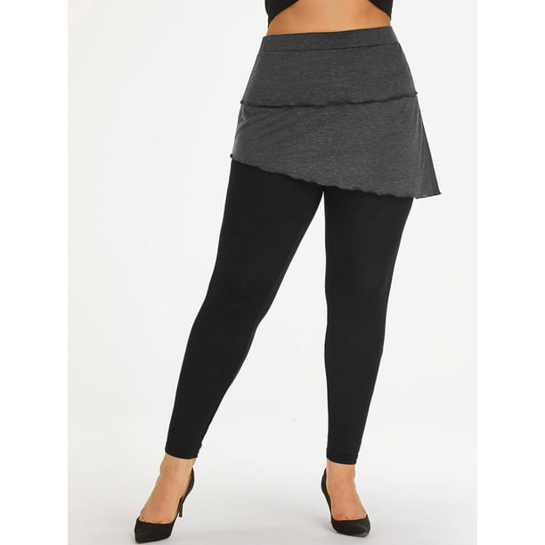 Pantalones Talla Extra en Capas y Superpuestos Rosegal Pantalones de talla grande