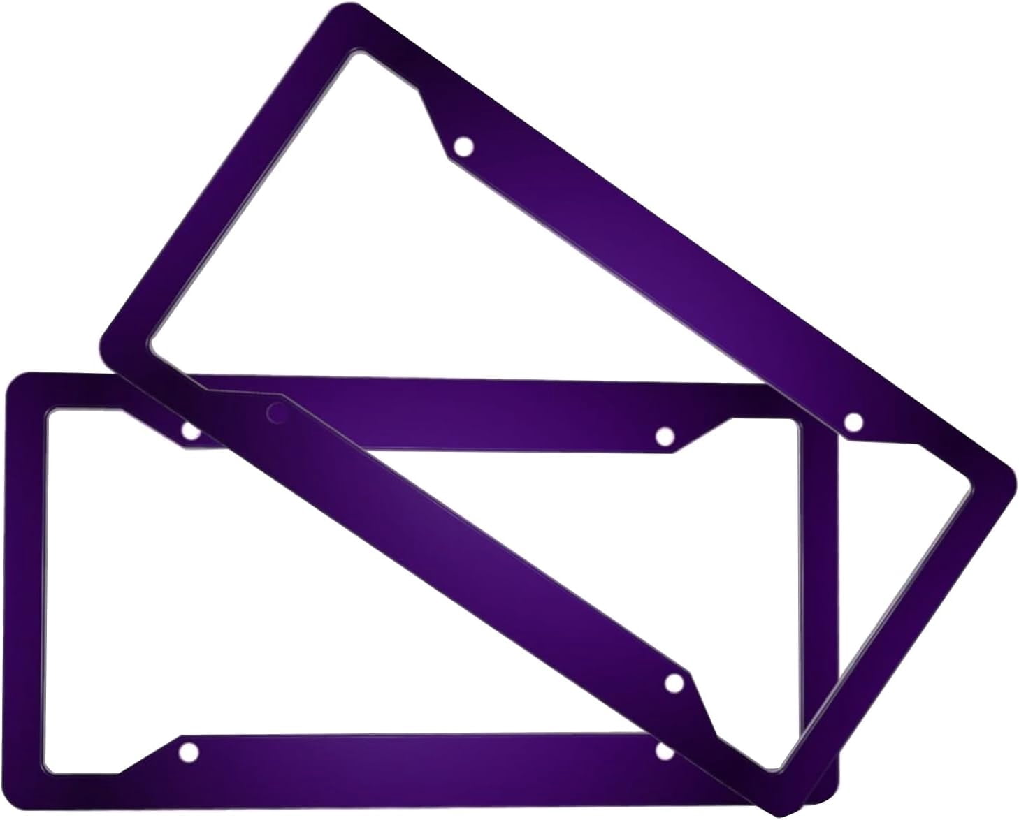 Purple License Plate Frame 2 Packs Purple Car Accessories  Metal License Plate Holder, Weather Proof, Rust-Proof  Size
