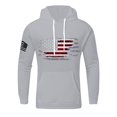 thumbnail image 2 of 250 Anniversary Usa Light Weight Hoodies Men Fashion Patriotic Workout Hooded Sweatshirt Men Long Sleeve Drawstring Hood Kangaroo Pocket Light Gray 2XL, 2 of 4