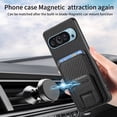 thumbnail image 6 of for Google Pixel 9 Pro XL Back Case, Luxury Ultra Slim Carbon Fiber Card Slot with Kickstand Shockproof Protective, Support Car Magnetic Mount Case Cover for Google Pixel 9 Pro XL, Black, 6 of 8
