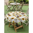 thumbnail image 4 of Outdoor Tablecloth with Umbrella Hole for Patio/Picnic/Party/Camping, Sunflower Waterproof Table Cloth Round Cover Washable, Summer Botanical Farmhouse Floral Elegant (Dia 60"), 4 of 8