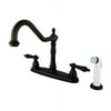 Elements of Design New Orleans Double Handle Kitchen Faucet with Side Spray