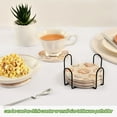 thumbnail image 5 of Yayeee 6 PCS Drink Coasters with Holder Set Woven Absorbent Round Tabletop Hot Pad, Beige Seashell, 5 of 7