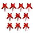 thumbnail image 1 of Bewildely 10 piezas de decoración con lazo para el hogar, artesanías festivas para embalaje, flores ligeras impresas a mano, coche de Navidad Kits de decoración para fiestas oro rojo, 1 of 6