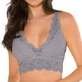 thumbnail image 2 of WTXUE Intimates | Deep Bra Cami Women Wirefree Lace Yoga Comfort Bra V Womens Lingerie Bralette Tops with Garter Bra | 1 Piece Gray XXL, 2 of 5