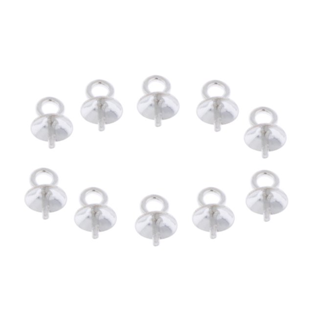 Paquete De 10 Colgantes De Plata De Ley 925 Con Perla, Tornillo De Ojo, Pasador De Fianza, 3 Tamaños A Seleccionar Para La Fabricación De Joyas Con Cu 4 mm Baoblaze Broche de colgante de perlas
