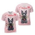 thumbnail image 3 of Happy Valentine's Day Scottish Terrier holding flowers All Over Print 3D Shirt Unisex Merch Scottie Dog Lover Gifts - 3005, 3 of 6