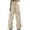 Z03 Beige, variant on Wide Leg Pants Woman Mid Waisted Solid Color Baggy Cargo Camo Pants Streetwear Hop Joggers Sweatpants Drawstring Trousers with Pockets Beige S