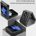 thumbnail image 4 of Dteck Case for Samsung Galaxy Z Flip 6, Heavy Duty Protective TPU + PC Cover & 360° Finger Ring Stable Kickstand Case for Galaxy Z Flip 6 5G 2024,Black, 4 of 6