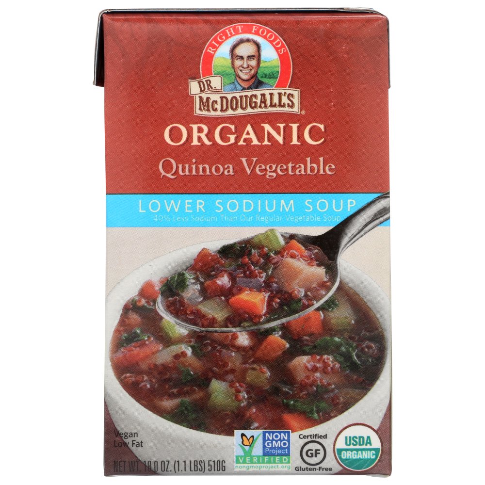 Dr. Mcdougall'S Organic Quinoa Vegetable Lower Sodium Soup, 18 Oz