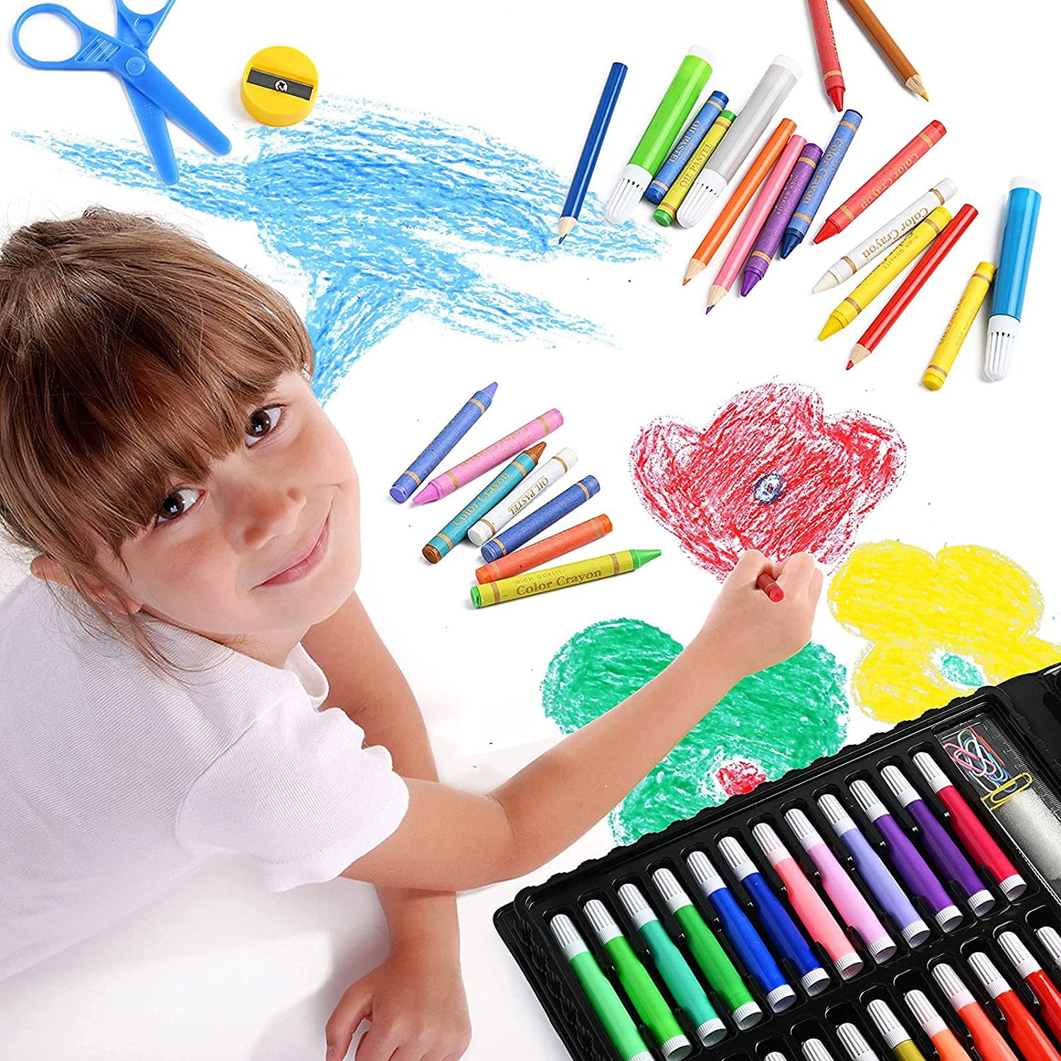 Dinonano Drawing Painting Art Set for Kids - 238 Pieces Paint Makers  Coloring Set School Supplies Kit Sketch Pad Easel Oil Pastels Crayons  Watercolor Pencils Markers Toddler Boys Girls Age 3 4 5 6-12