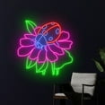 thumbnail image 3 of Handmadetneonsign Bug Flower Neon Sign, Bug Flower Wall Decor, Flower Animal Wall Decor, 3 of 5