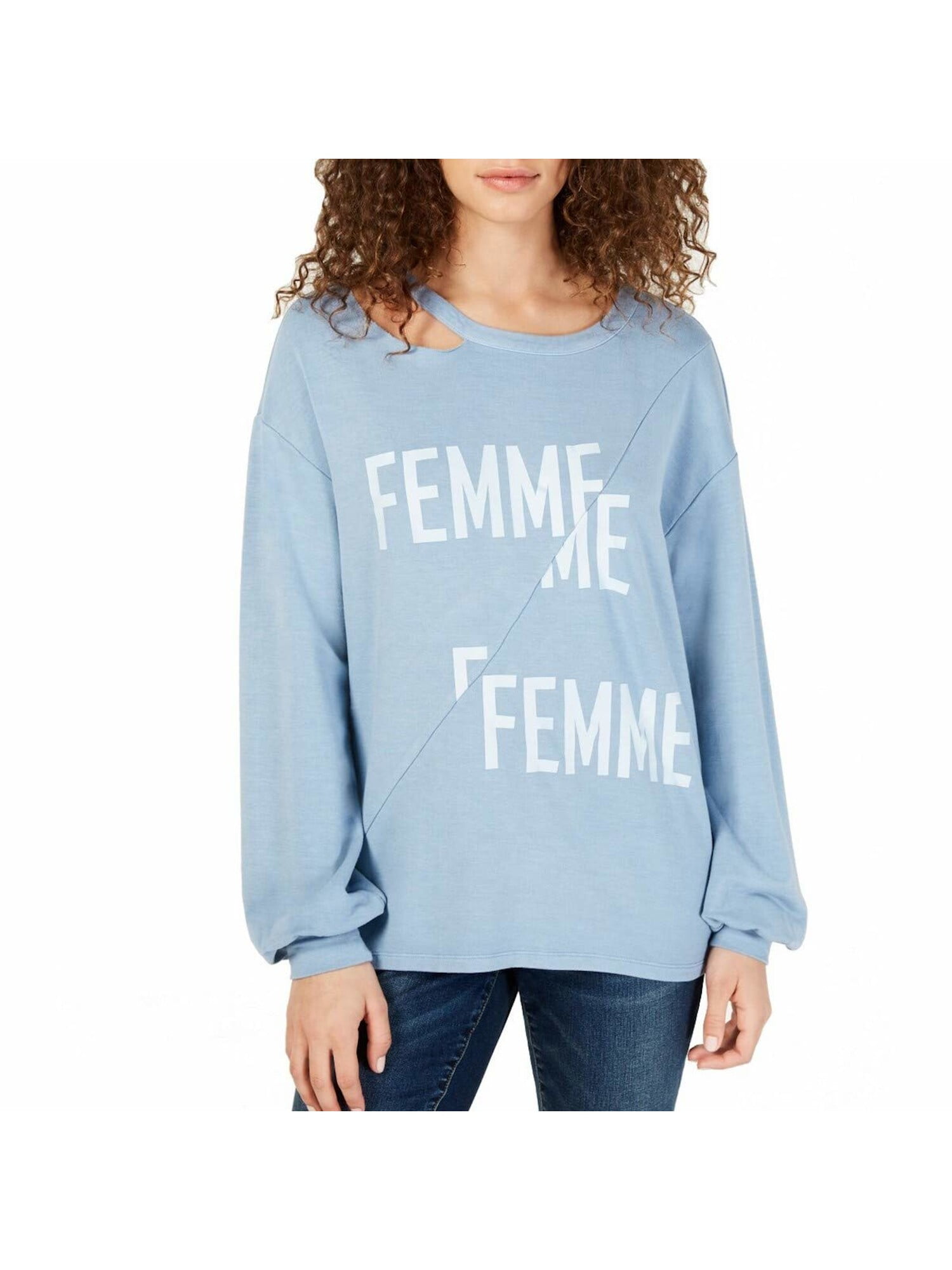 light blue crew neck sweater women's