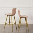 thumbnail image 4 of Homylin Modern Counter Height Bar Stools Set of 2, 30" Upholstered Bar Chairs Dining Stool with Backs, Golden Legs and Footrest for Home Bar Kitchen Island, 4 of 9