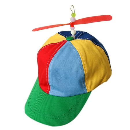 Outtop Propeller Cap Hat Helicopter Rainbow Tweedle Pride Party Kuso Fancy Dress Nerd