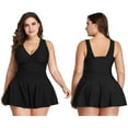 thumbnail image 4 of Plus Size Tankini Swimsuits for Women Tummy Control Bathing Suits with Shorts Two-Piece V Neck Swimwear, 4 of 7