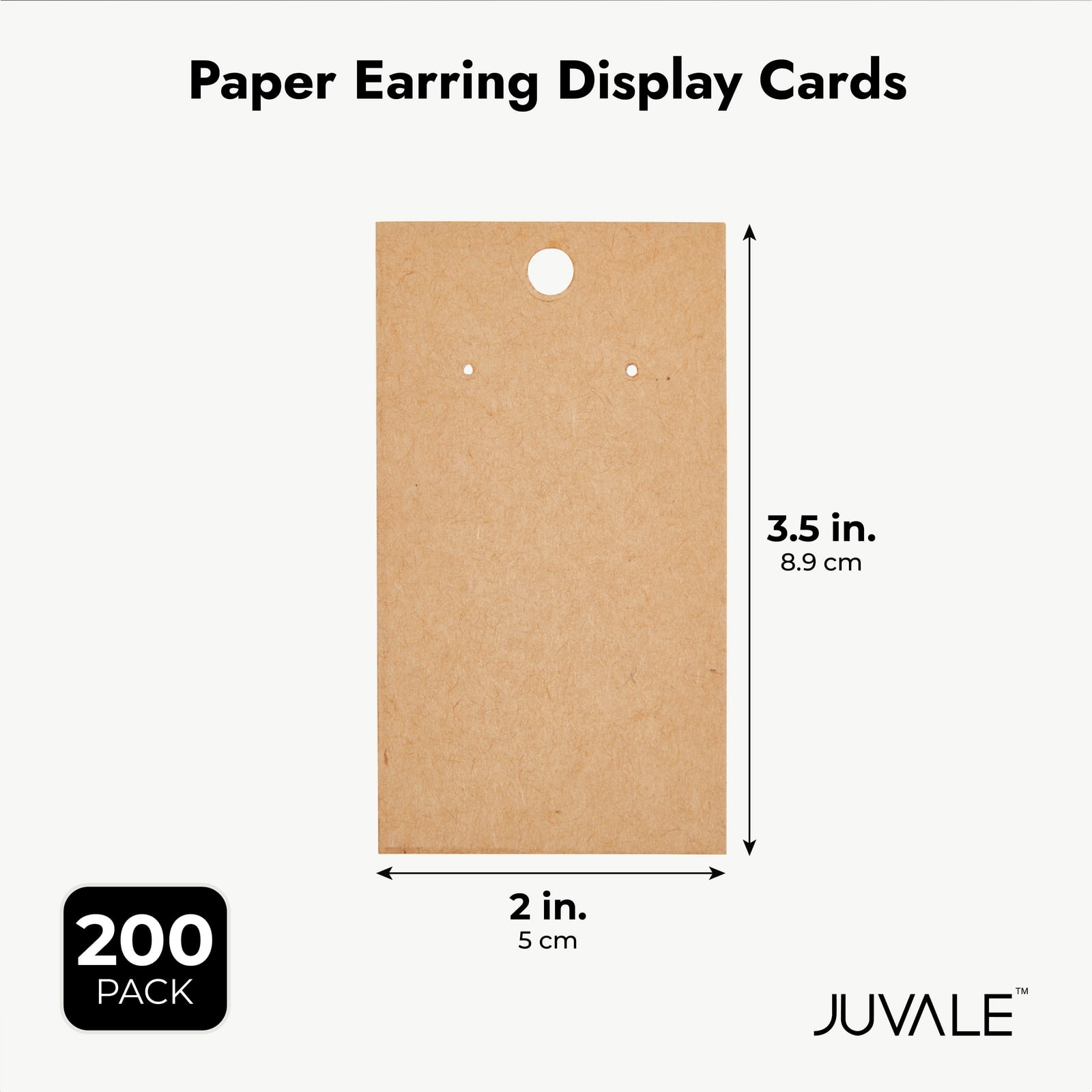 Earring Display Cards Set Baffo 100 Pcs Earring Holder Cards with 200 Earring Backs and 100 Self Adhesive Bags for Earrings and Necklace Display Cards Kraft Color 3.5x2.4 Inch 