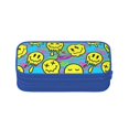 thumbnail image 2 of Large Capacity Pencil Case, Funny Yellow Smile Face Pattern Pencil Pouch 2 Compartments Pencil Bag, 2 of 5