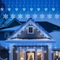 thumbnail image 1 of 13 Ft 192 LED Snowflake Christmas Icicle Lights 16 Drops 8 Modes Timer IP65 Waterproof, 1 of 4