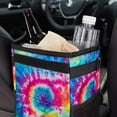 thumbnail image 6 of Tie Dye Foldable Car Trash Can with Lid, Leak-proof Hanging Storage Bag - Trash Can for Car, Car Garbage Can, 6 of 6